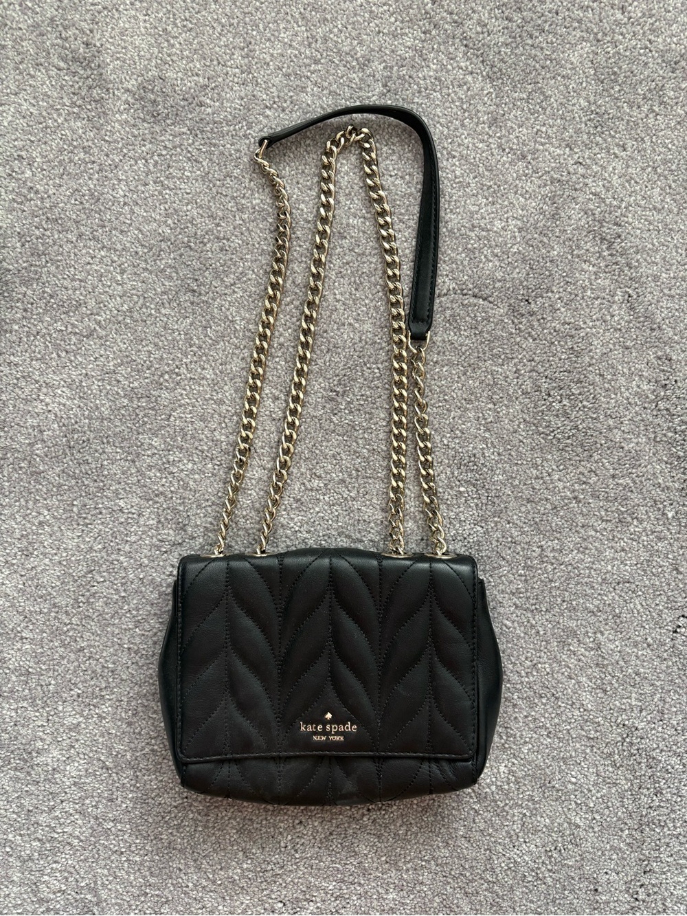 Kate Spade Blair Lane Quilted Black Chain Crossbody/Shoulder Bag